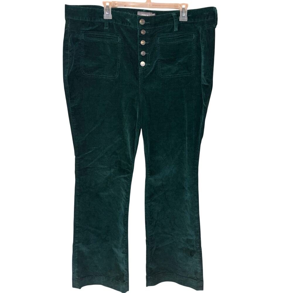 Torrid women’s plus green button-fly corduroy pants (size 20R)